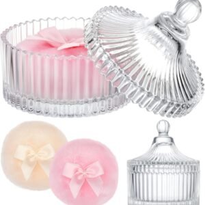 Tioncy 3 Pcs Large Body Powder Puff and Container